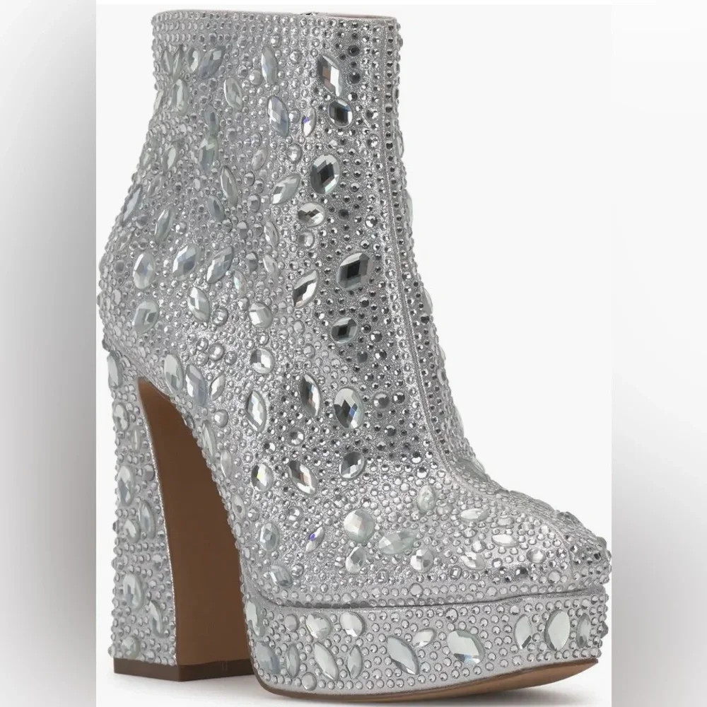 NWT Glam Jessica Simpson Shimmer Dolly Platform Booties.New in Box.Size 10 - Picture 4 of 8